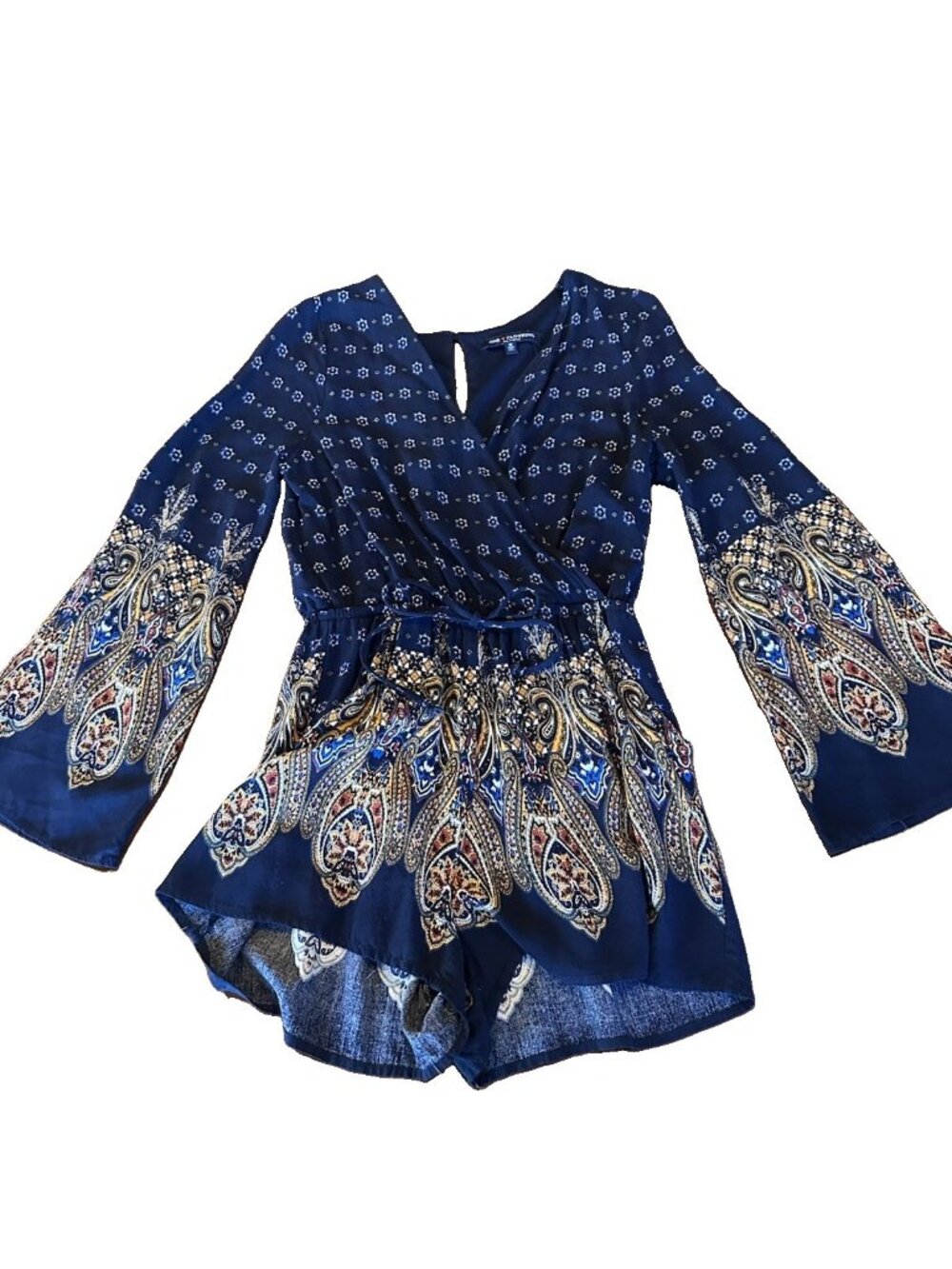 One Heart Clothing LA Paisley Romper Sz S Peasant Boho Western